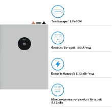 Купити Акумуляторна батарея DEYE SE-F5 Pro LiFePO4 LV 51.2v 100Ah 5.12kwh (SE-F5 Pro-C) - фото 3