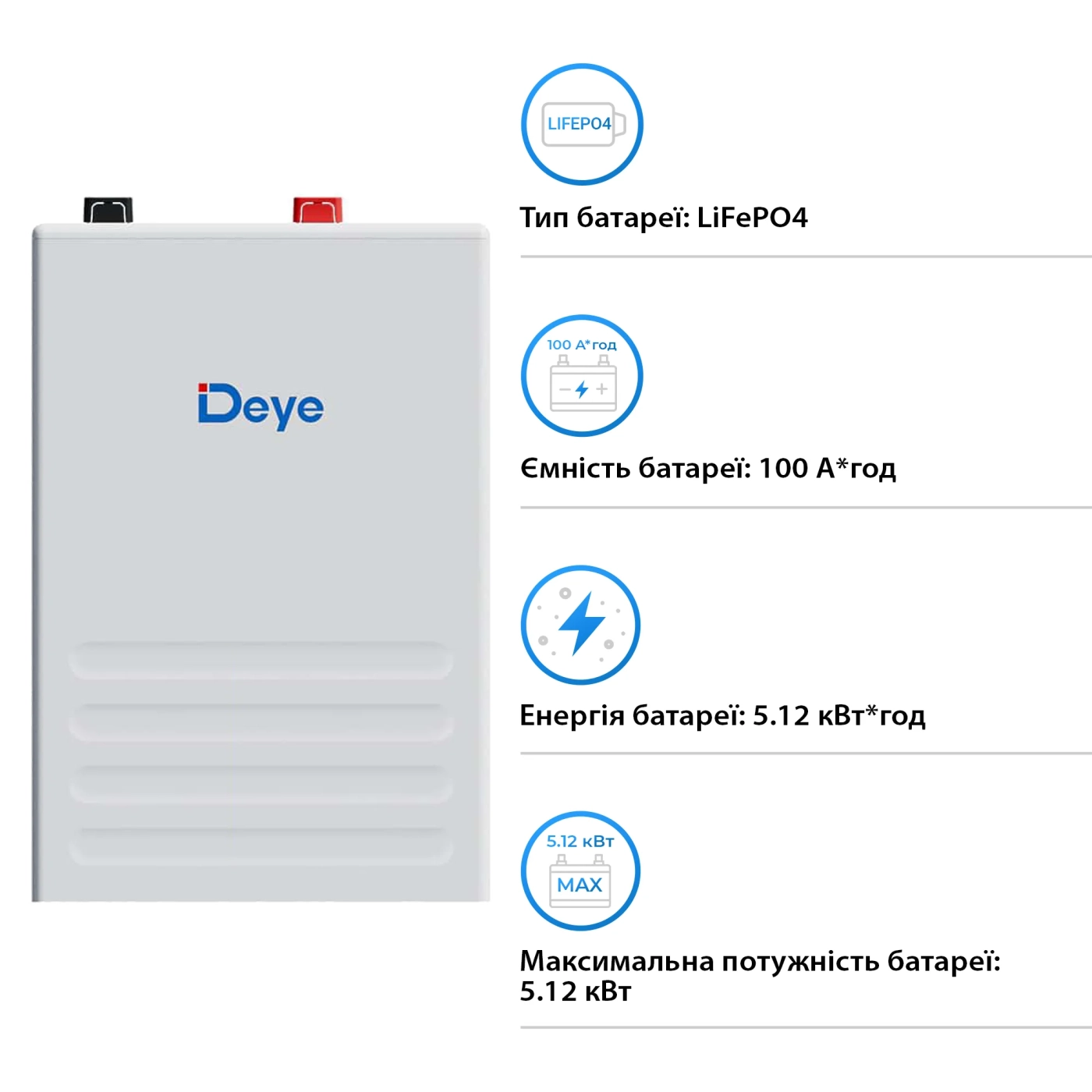 Купить Аккумуляторная батарея DEYE SE-F5 Plus LiFePO4 LV 51.2v 100Ah 5.12kwh (SE-F5 Plus) - фото 3