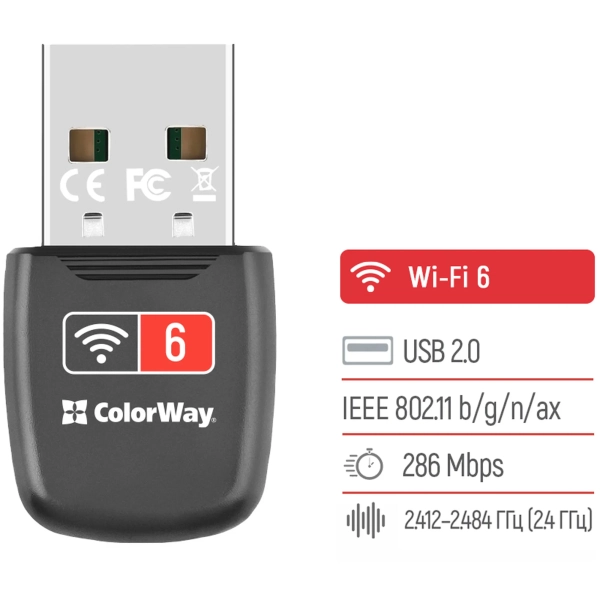 Купити Wi-Fi адаптер ColorWay (CW-AD-W1) - фото 5