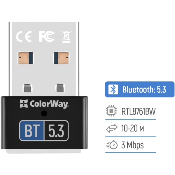 Купить Bluetooth адаптер ColorWay BT 5.3 (CW-AD-BT53) - фото 4