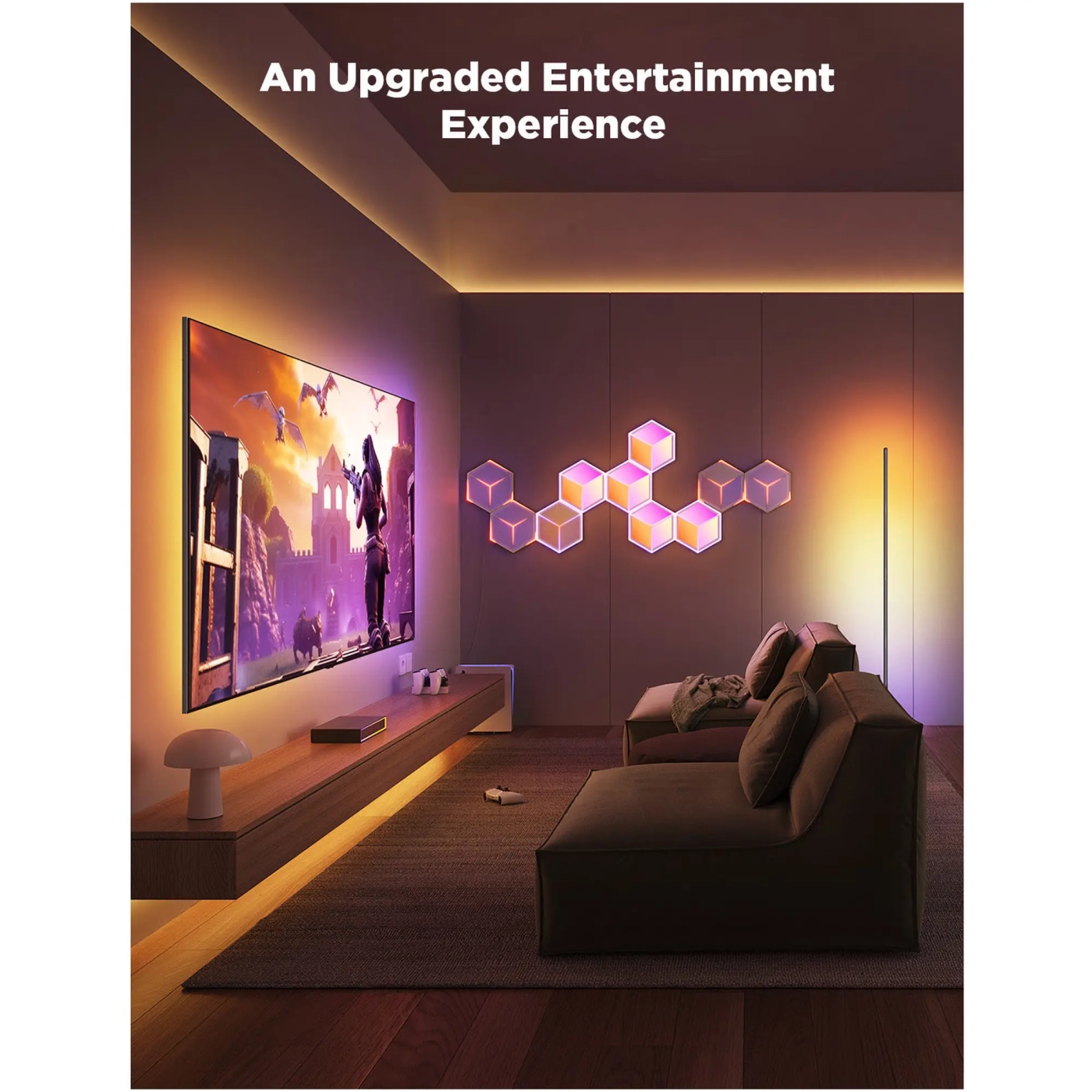 Купить Набор настенных светильников Govee H606A Glide Hexagon Light, 7, RGBIC, WI-FI/Bluetooth Белый (H606AC81) - фото 4