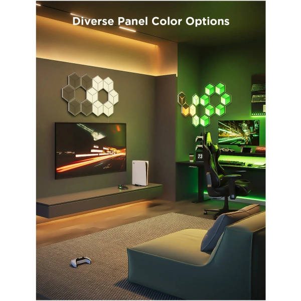 Купить Набор настенных светильников Govee H606A Glide Hexagon Light, 7, RGBIC, WI-FI/Bluetooth Белый (H606AC81) - фото 6