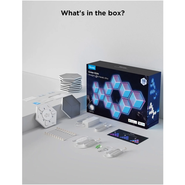 Купить Набор настенных светильников Govee H606A Glide Hexagon Light, 7, RGBIC, WI-FI/Bluetooth Белый (H606AC81) - фото 10