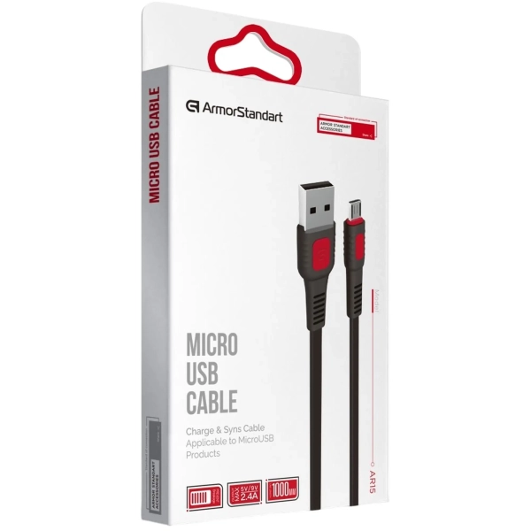 Купити Кабель ArmorStandart AR15 micro USB 2.4A 1m Black (ARM59535) - фото 5