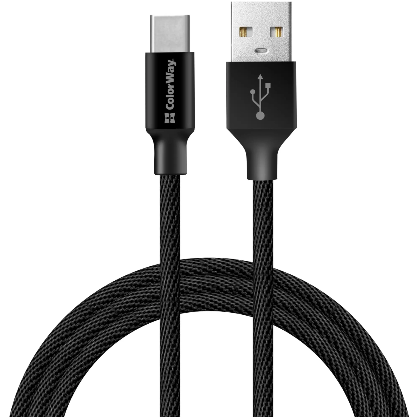 Купити Кабель Colorway USB Type-C 2m 2.4A Black (CW-CBUC008-BK) - фото 1