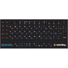 Купити Наліпки на клавіатуру СolorWaу непрозора чорна, біло-синя (CW-BWBL) - фото 1