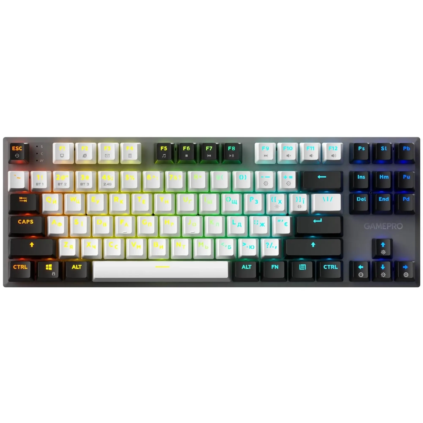 Купити Клавіатура GamePro Genesis Joker Pro MK124G Pro Outemu Red Switch Wireless/Bluetooth/USB UA Gray (MK124G Pro) - фото 1