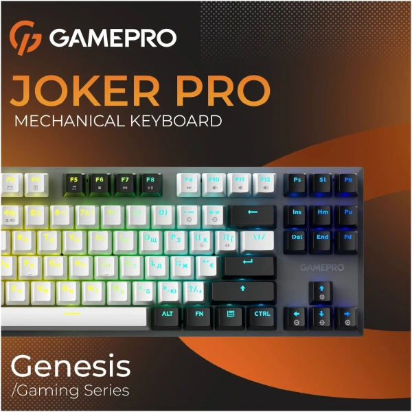 Купити Клавіатура GamePro Genesis Joker Pro MK124G Pro Outemu Red Switch Wireless/Bluetooth/USB UA Gray (MK124G Pro) - фото 6
