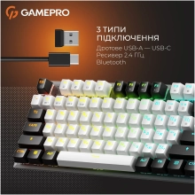 Купити Клавіатура GamePro Genesis Joker Pro MK124G Pro Outemu Red Switch Wireless/Bluetooth/USB UA Gray (MK124G Pro) - фото 7