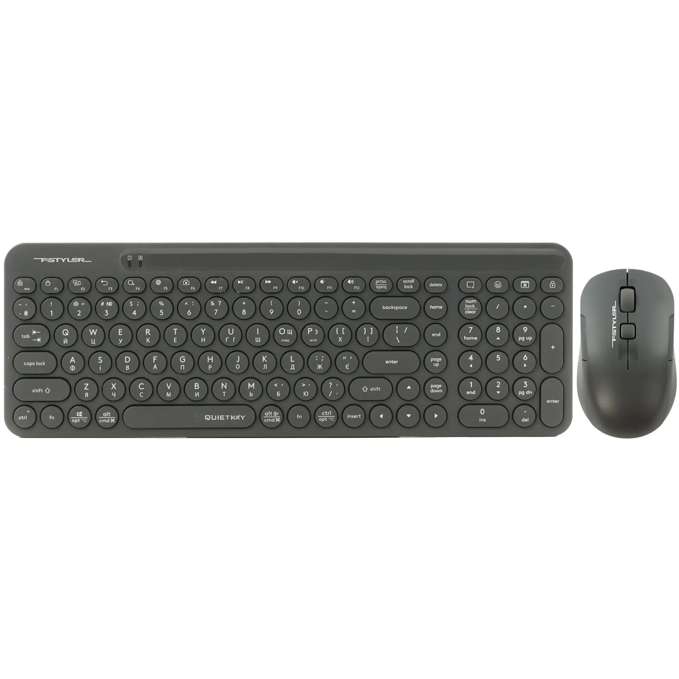 Купить Комплект клавиатура и мышь A4Tech FG3300 Air2 USB UA Grey - фото 2