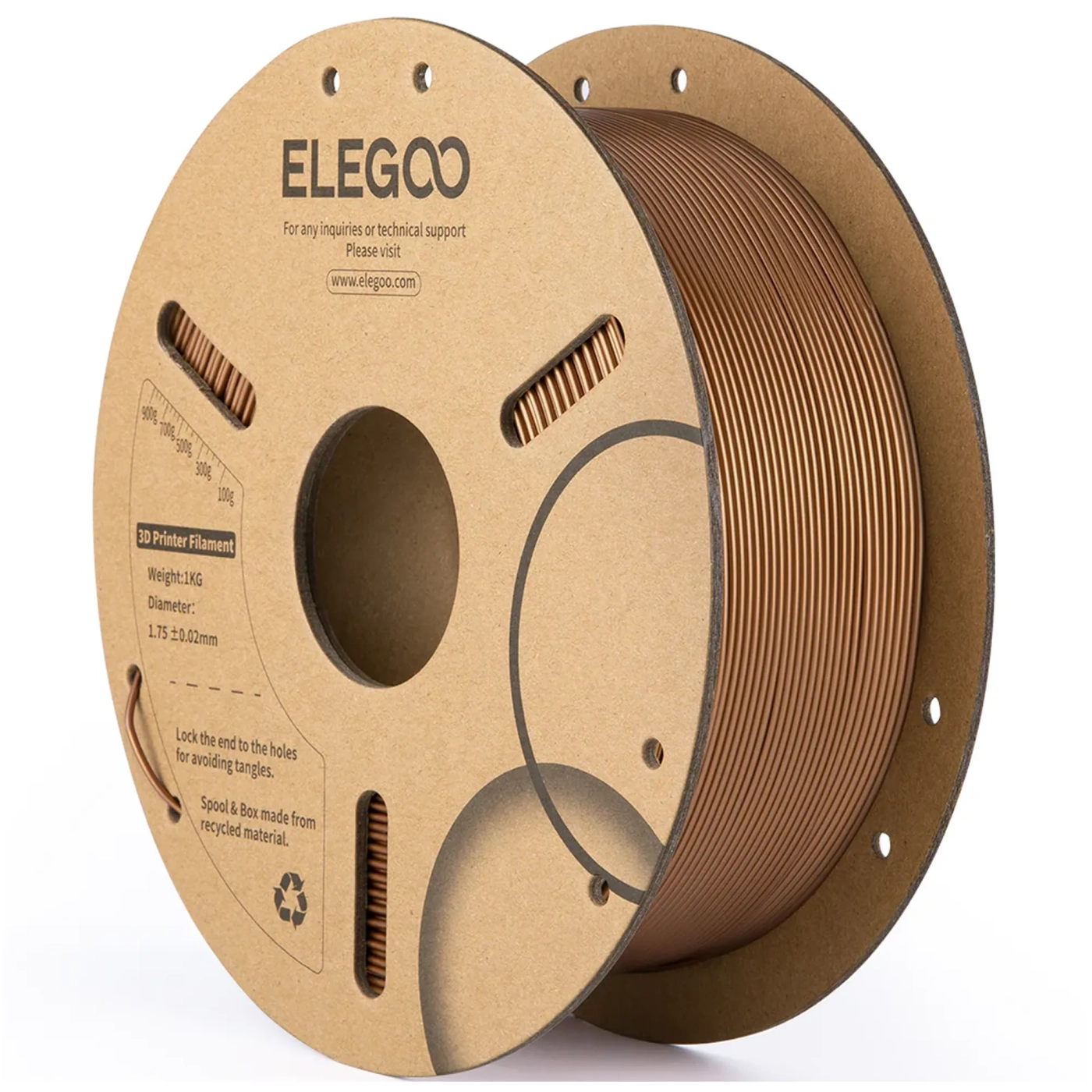 Купити PLA Filament (пластик) для 3D принтера ELEGOO 1кг, 1.75мм, бронзовий (50.203.0465) - фото 1