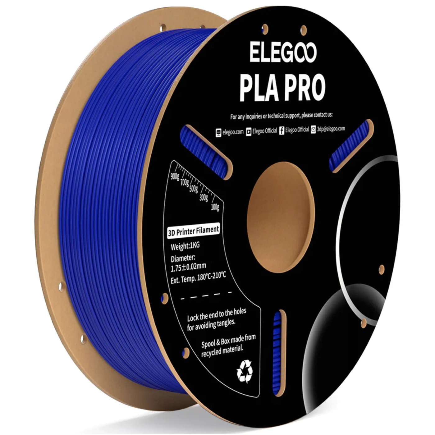 Купити PLA PRO Filament (пластик) для 3D принтера ELEGOO 1кг, 1.75мм, синій (50.203.0191) - фото 1