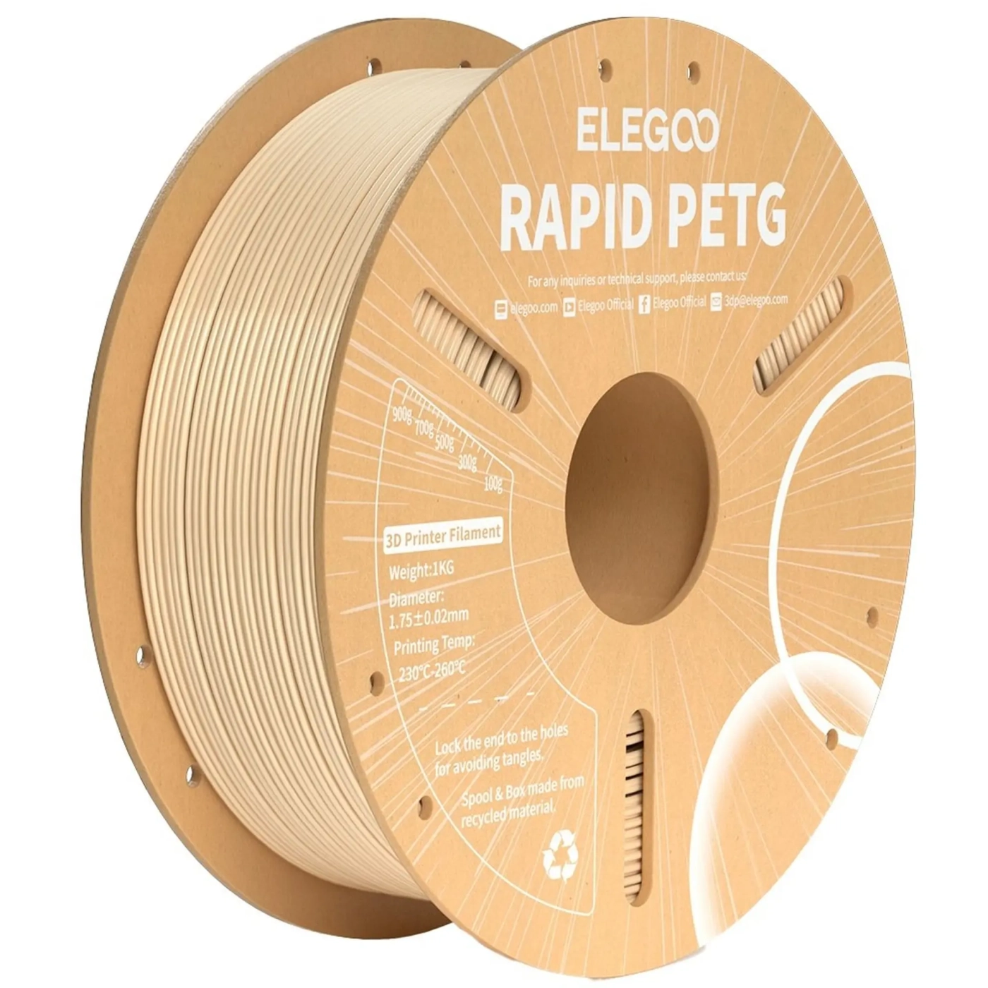Купити Rapid PETG Filament (пластик) для 3D принтера ELEGOO 1кг, 1.75мм, бежевий (50.203.0311) - фото 1