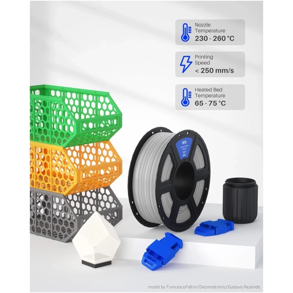 Купити PETG Filament (пластик) для 3D принтера ELEGOO 1кг, 1.75мм, темно-сірий (50.203.0396) - фото 4