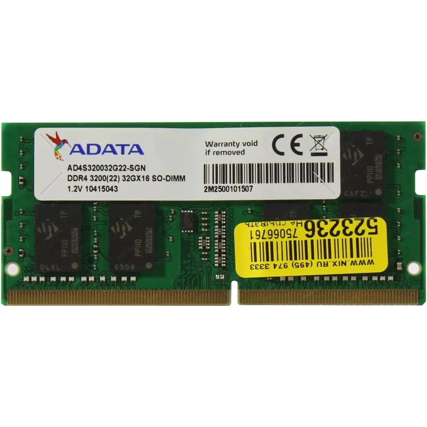 Купити Модуль пам'яті ADATA SODIMM DDR4-3200 32768MB PC4-25600 (AD4S320032G22-SGN) - фото 1
