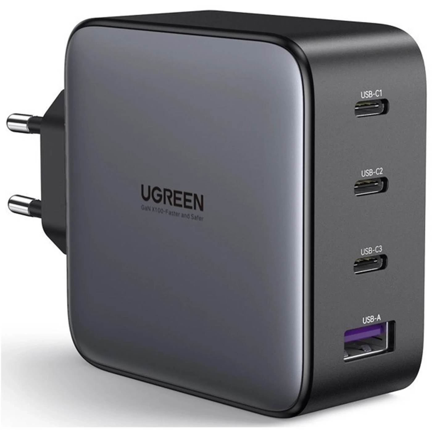 Купити Зарядний пристрій Ugreen CD226 4xUSB 100W GaN (3хUSB-C+USB-A) Grey (15337) - фото 1