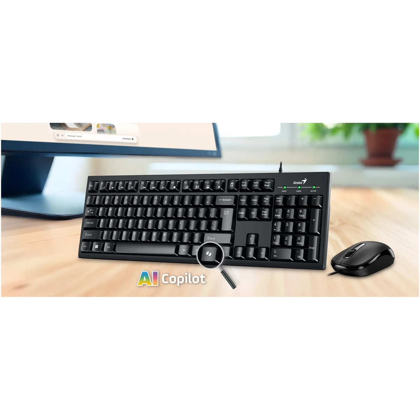 Купить Комплект клавиатура и мышь Genius KM-100SE Black (31330009410) - фото 4