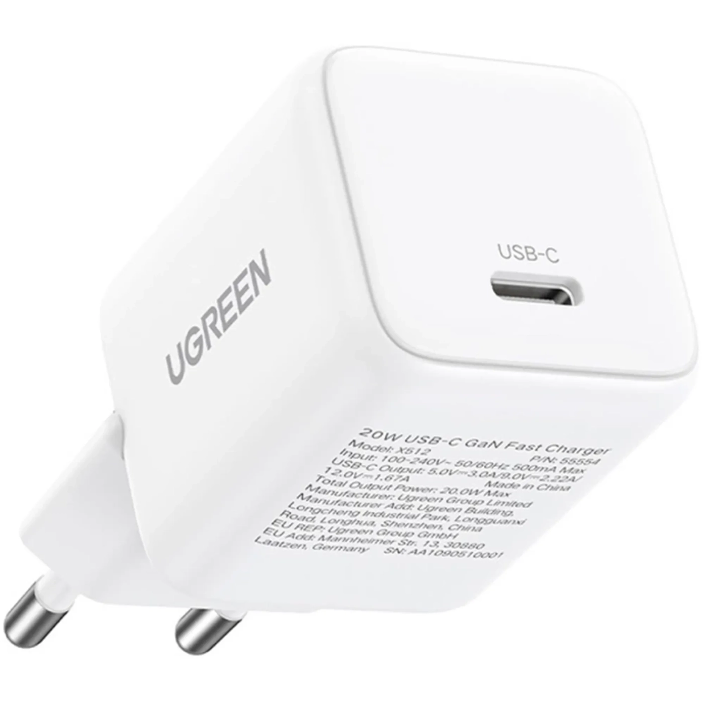 Купити Зарядний пристрій UGREEN X512 20W USB-C GaN PD White (55554) - фото 4