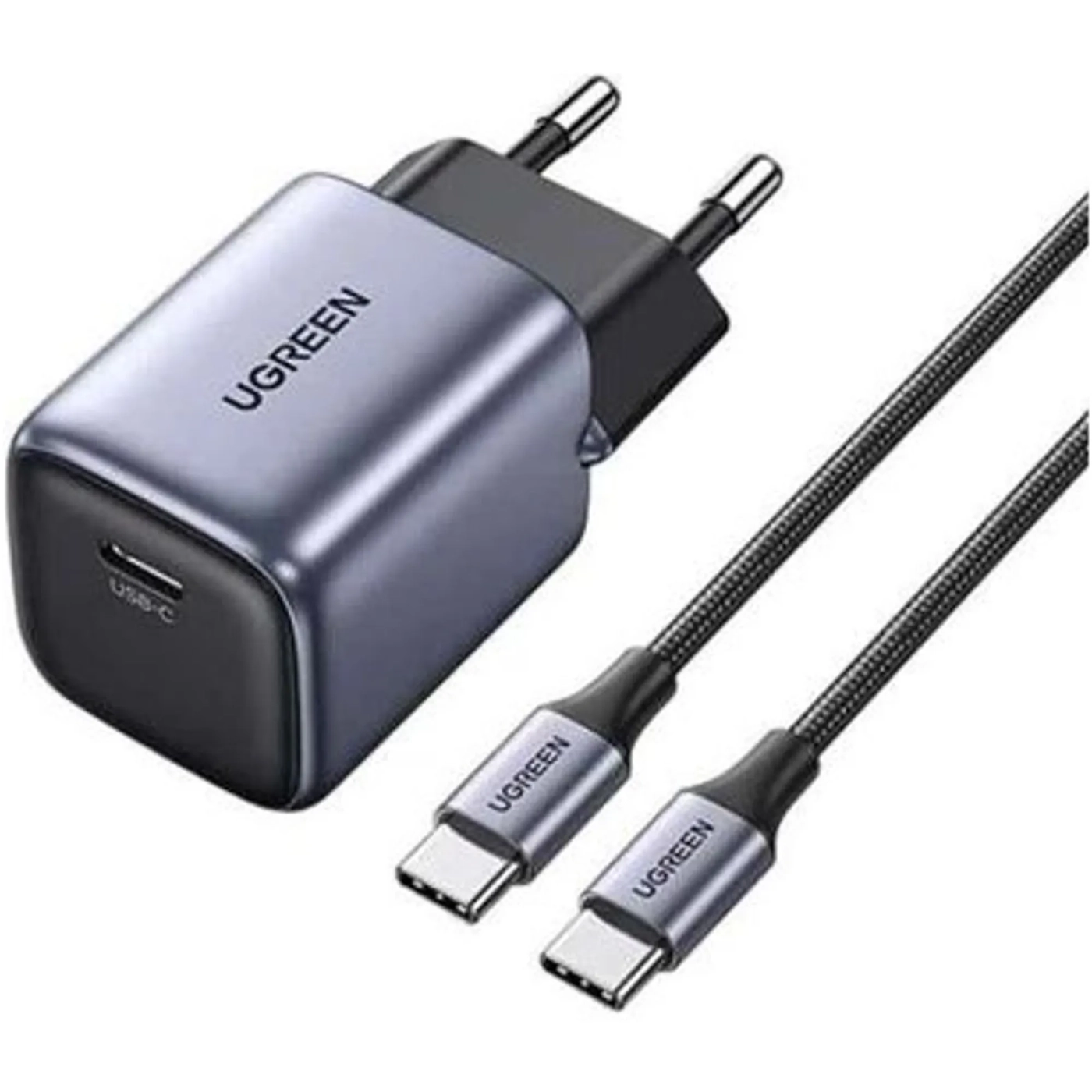 Купити Зарядний пристрій UGREEN CD319 Nexode USB-C 30W PD GaN Space Gray + кабель 60W 1m (25257) - фото 2