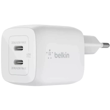 Купити Зарядний пристрій Belkin 45W BoostCharge Pro Dual USB-С GAN PD PPS White (WCH011VFWH) - фото 1