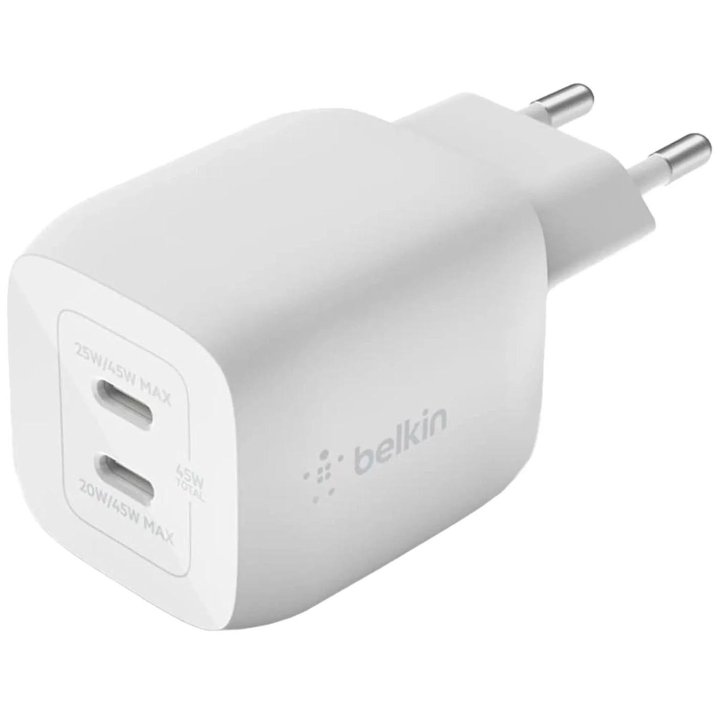 Купити Зарядний пристрій Belkin 45W BoostCharge Pro Dual USB-С GAN PD PPS White (WCH011VFWH) - фото 2