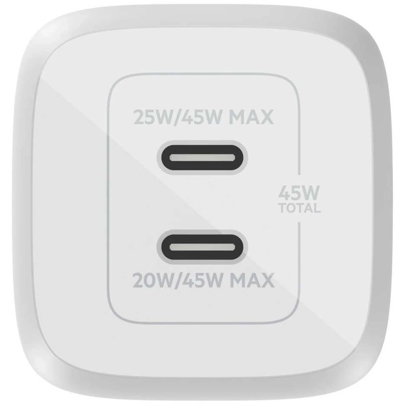 Купити Зарядний пристрій Belkin 45W BoostCharge Pro Dual USB-С GAN PD PPS White (WCH011VFWH) - фото 3