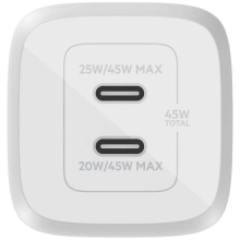 Купити Зарядний пристрій Belkin 45W BoostCharge Pro Dual USB-С GAN PD PPS White (WCH011VFWH) - фото 3