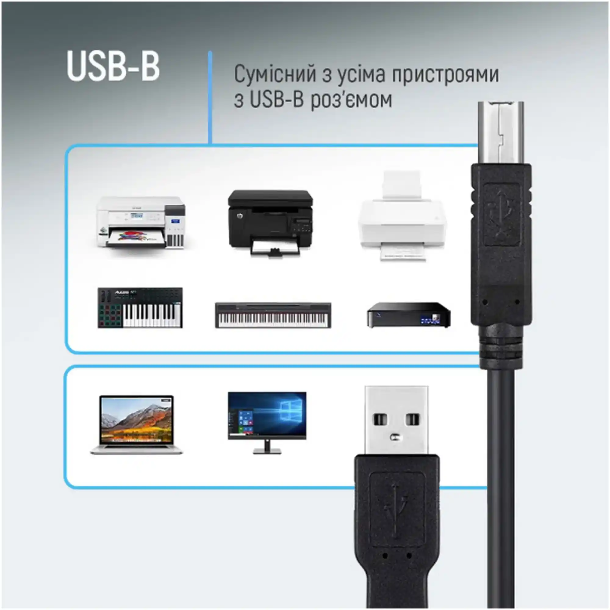 Купить Кабель ColorWay USB 2.0 AM to BM Print Cable 3 м Black (CW-CBUB073-BK) - фото 9