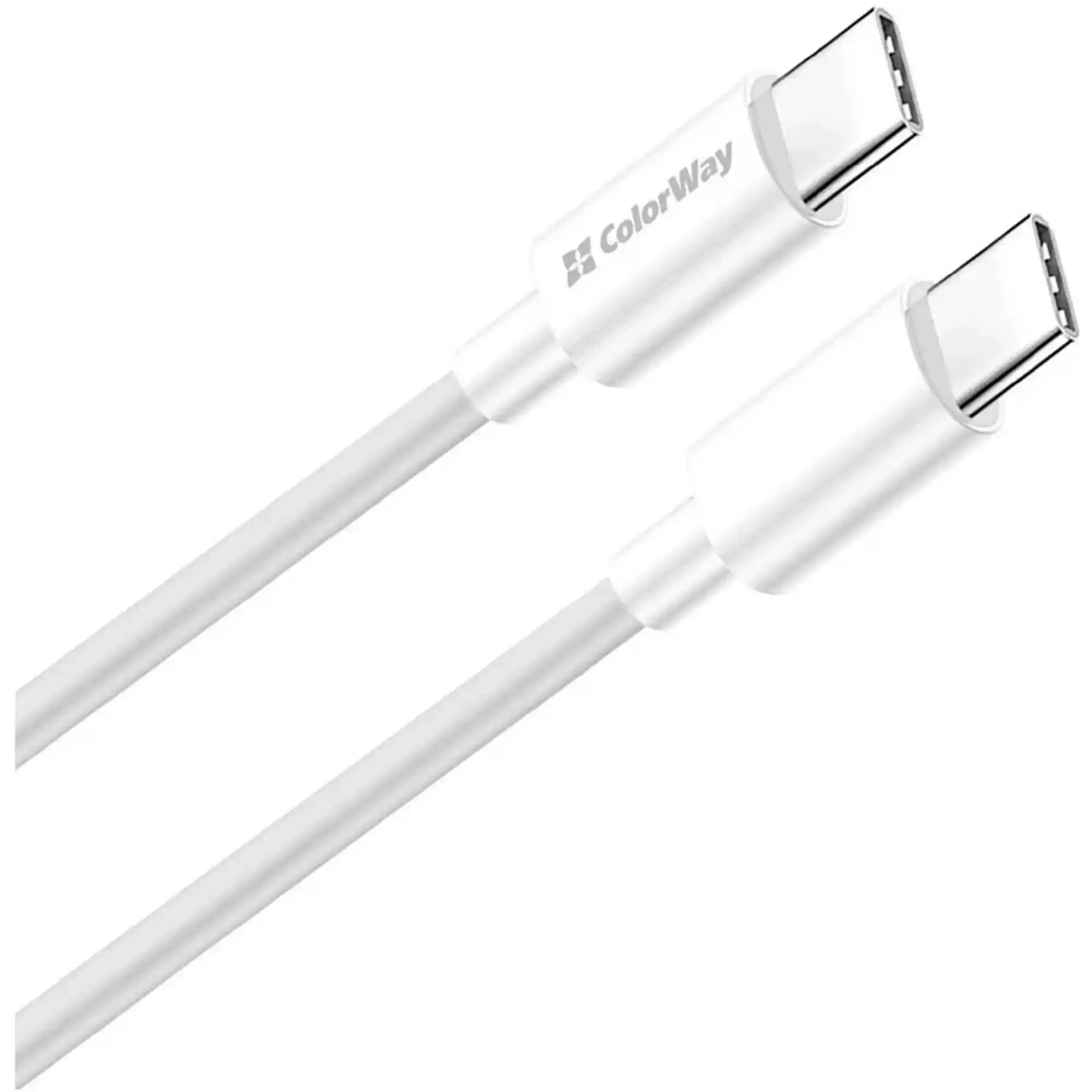Купить Кабель Colorway USB-C - USB-C (TPE) (PD Fast Charging 60W) 3.0А 1м White (CW-CBPDCC055-WT) - фото 1