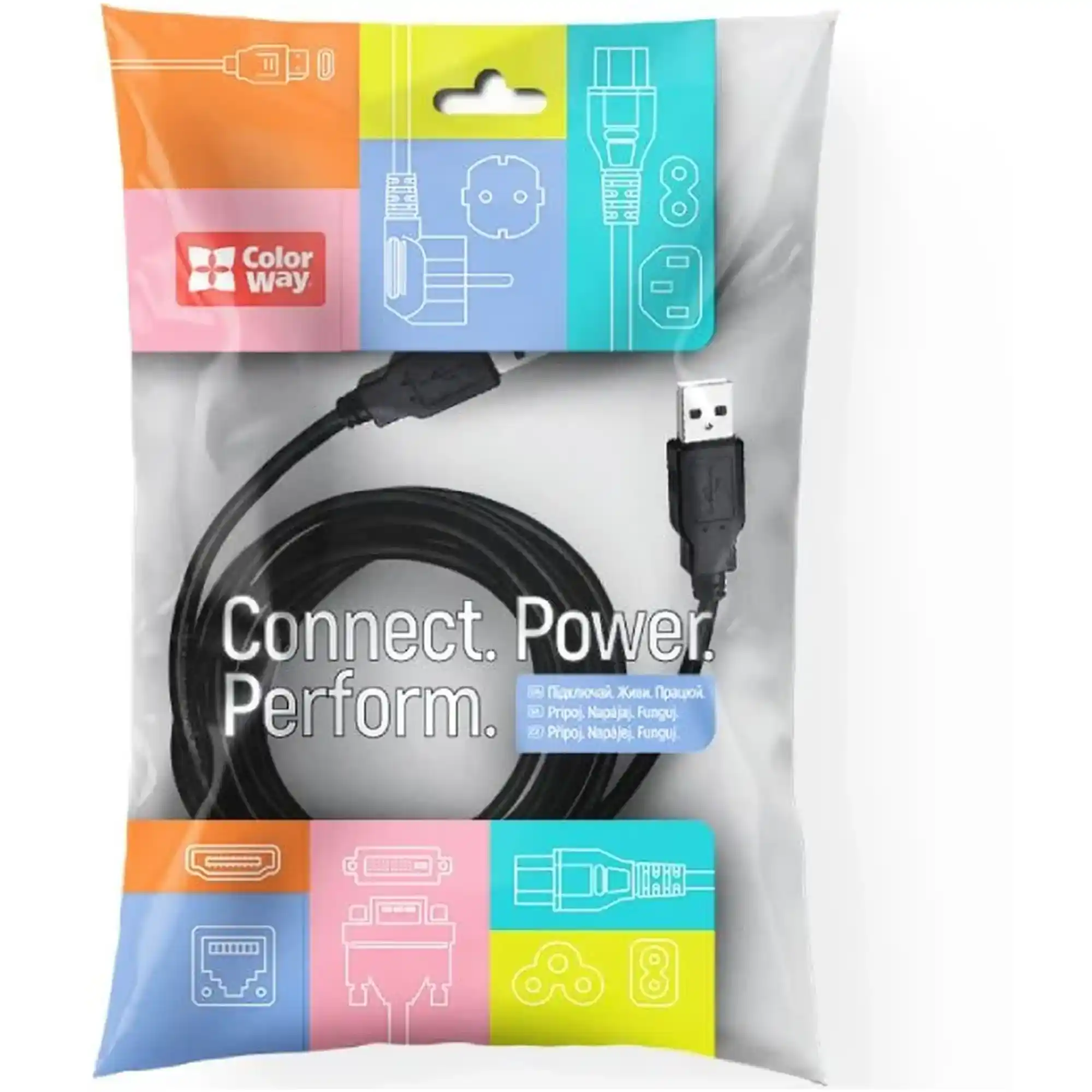 Купить Кабель Colorway USB-А - USB-А (PVC) 1м Black (CW-CBUU071-BK) - фото 5