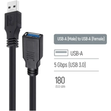 Купить Кабель ColorWay удлинитель USB 3.0 AM/AF 1.8 м Black (CW-CBUF075-BK) - фото 5