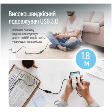 Купить Кабель ColorWay удлинитель USB 3.0 AM/AF 1.8 м Black (CW-CBUF075-BK) - фото 6