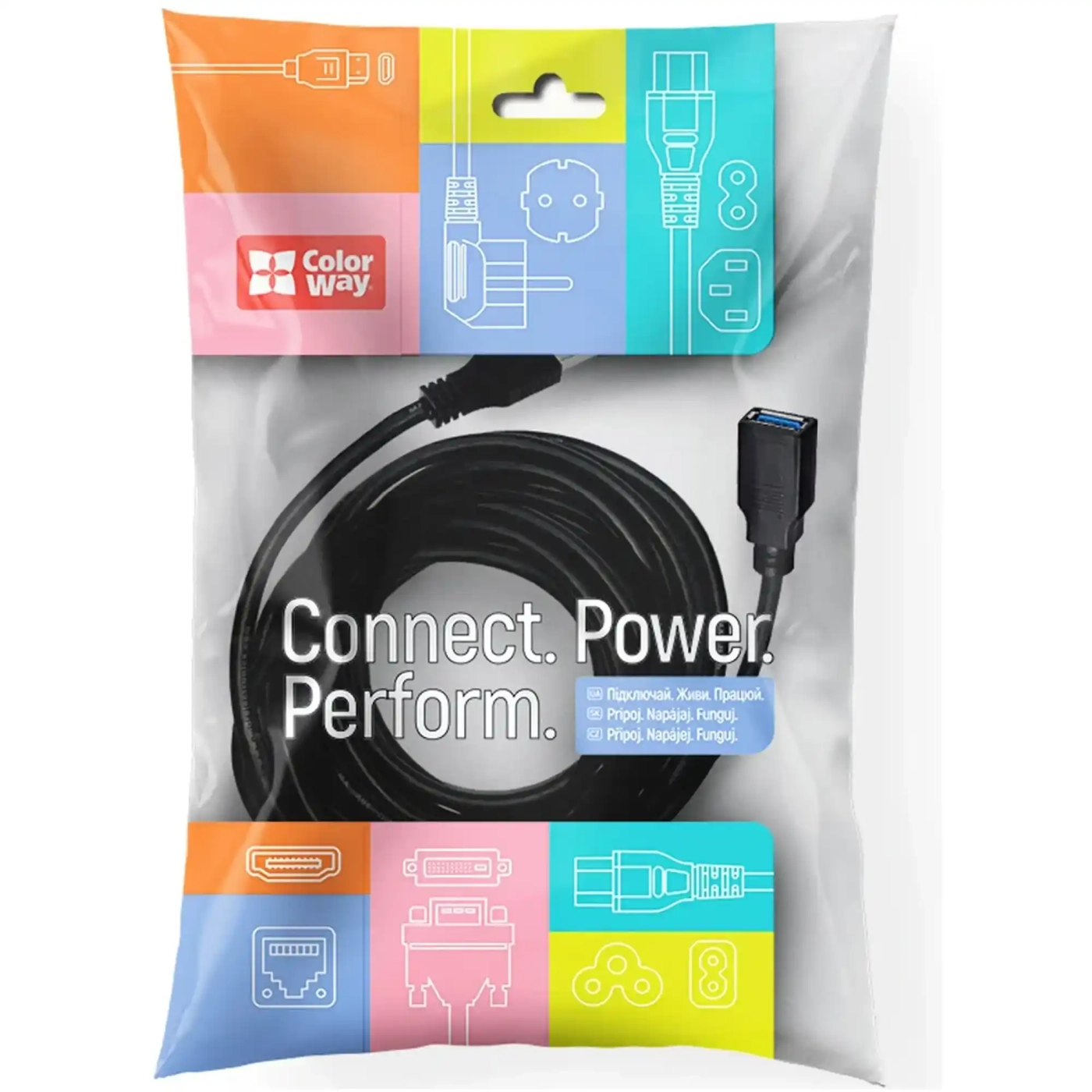 Купить Кабель ColorWay удлинитель USB 3.0 AM/AF 1.8 м Black (CW-CBUF075-BK) - фото 11