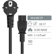 Купити Кабель живлення ColorWay CEE7/7-C5 1 м Black (CW-CBP084-BK) - фото 4