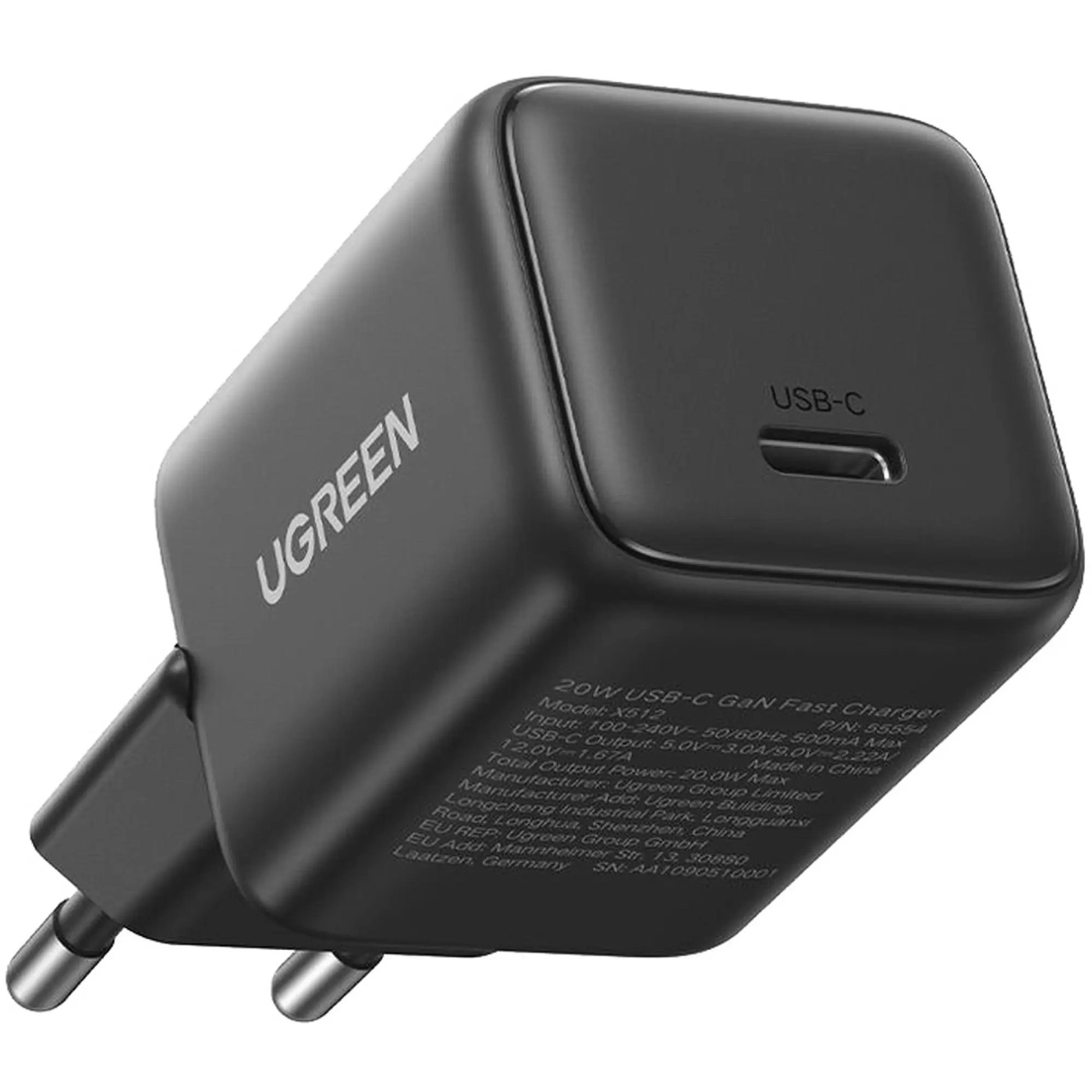 Купити Зарядний пристрій UGREEN X512 20W USB-C GaN PD EU Gray (UGR-55528) - фото 3