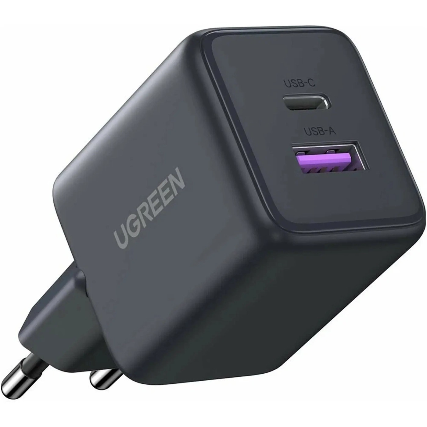 Купити Зарядний пристрій UGREEN X516 USB-C+USB 30W GaN EU Grey (UGR-55539) - фото 1