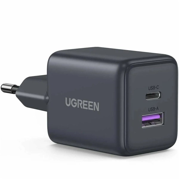 Купити Зарядний пристрій UGREEN X516 USB-C+USB 30W GaN EU Grey (UGR-55539) - фото 2