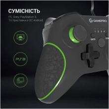 Купити Геймпад GamePro MG450B PC/PS3/Android Black-Green (MG450B) - фото 8