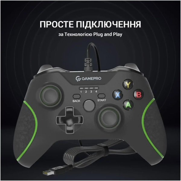 Купити Геймпад GamePro MG450B PC/PS3/Android Black-Green (MG450B) - фото 11