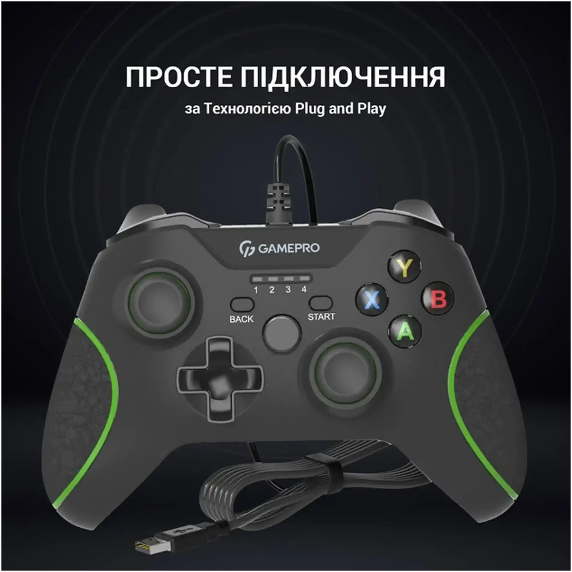 Купити Геймпад GamePro MG450B PC/PS3/Android Black-Green (MG450B) - фото 11