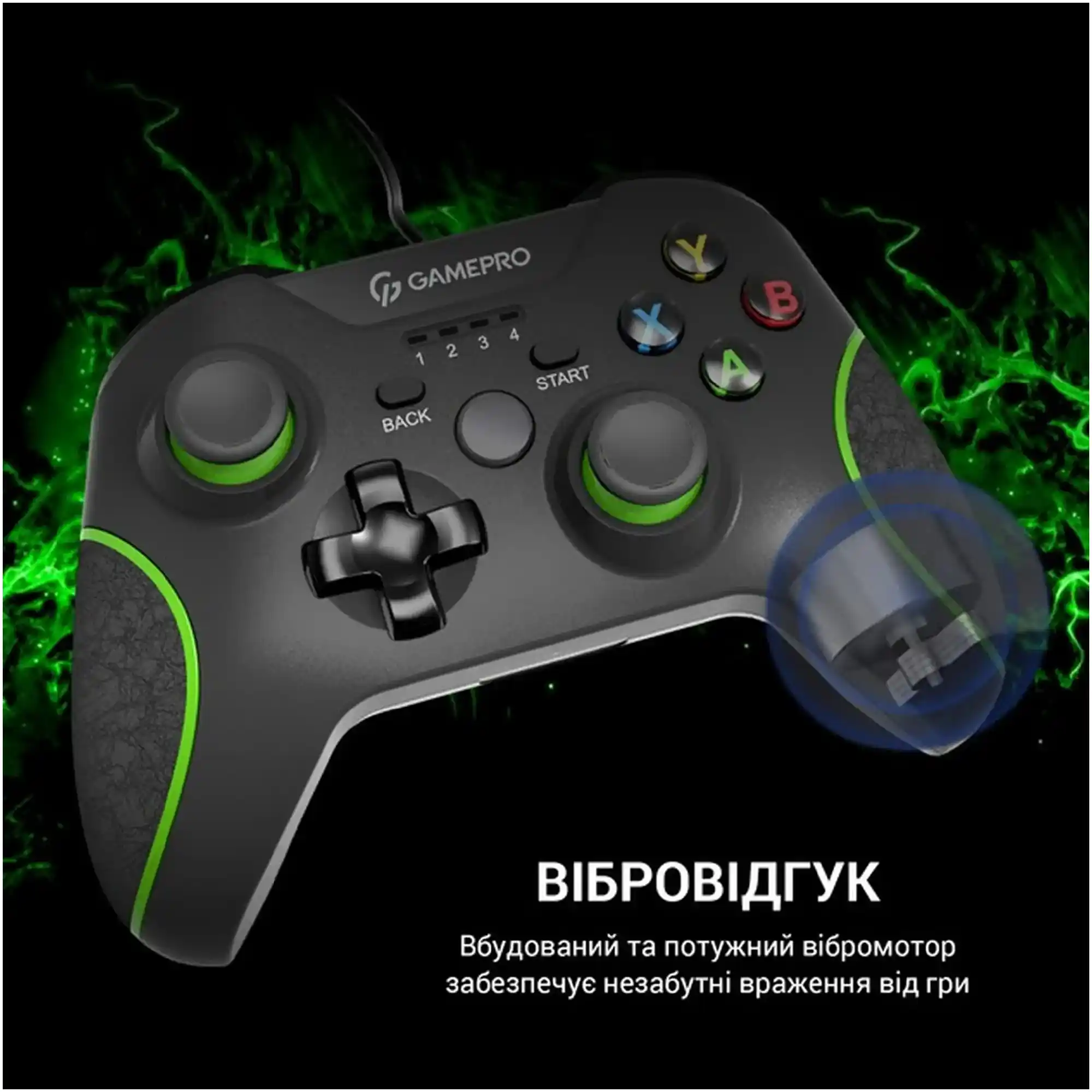Купити Геймпад GamePro MG450B PC/PS3/Android Black-Green (MG450B) - фото 12