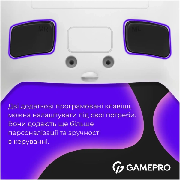 Купити Геймпад GamePro із зарядною станцією 2.4G/BT 5.1/USB (Switch/PC/PS/iOS/Android) RGB White (GPS20W) - фото 8