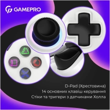 Купити Геймпад GamePro із зарядною станцією 2.4G/BT 5.1/USB (Switch/PC/PS/iOS/Android) RGB White (GPS20W) - фото 11
