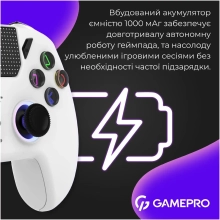 Купити Геймпад GamePro із зарядною станцією 2.4G/BT 5.1/USB (Switch/PC/PS/iOS/Android) RGB White (GPS20W) - фото 16