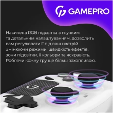Купити Геймпад GamePro із зарядною станцією 2.4G/BT 5.1/USB (Switch/PC/PS/iOS/Android) RGB White (GPS20W) - фото 17