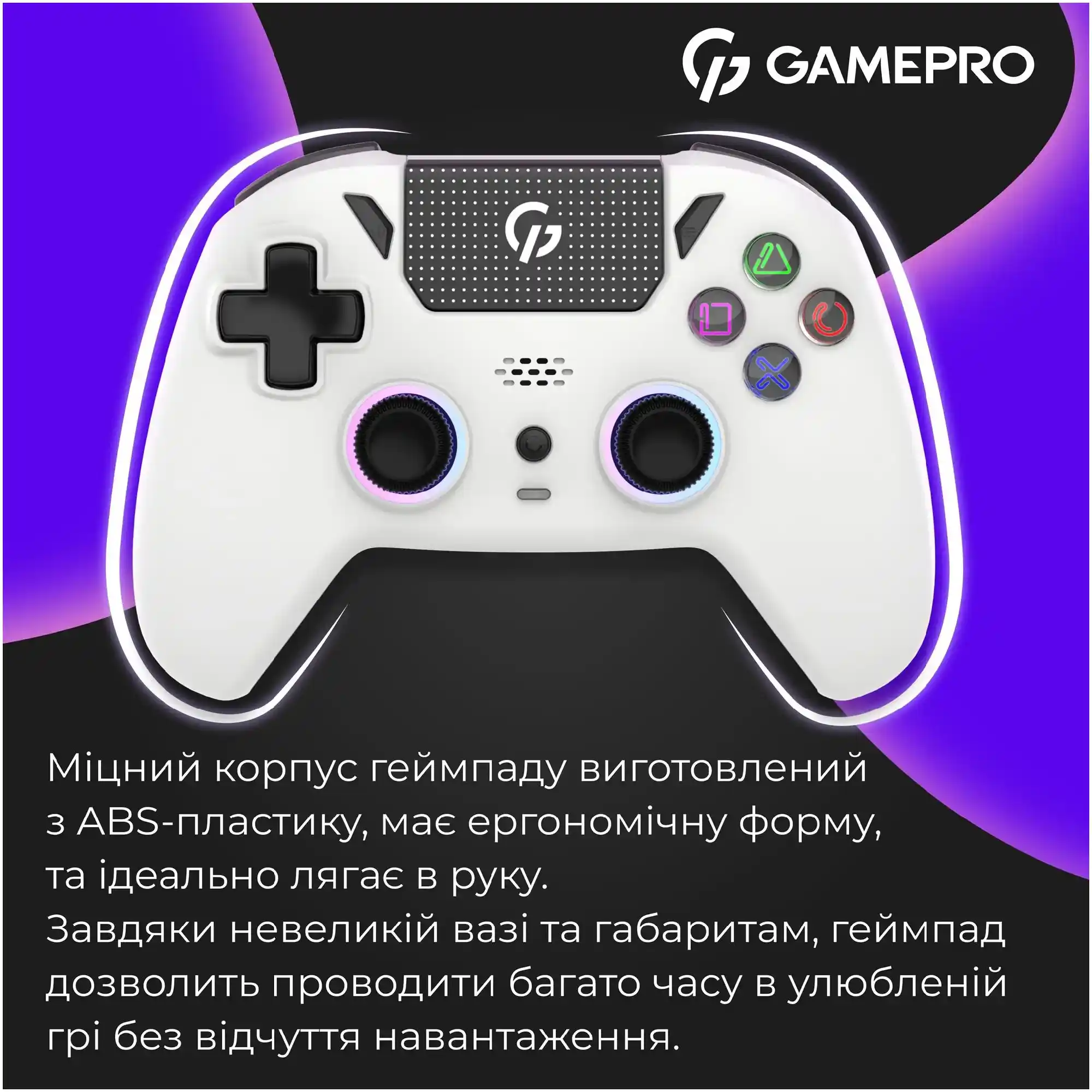 Купити Геймпад GamePro із зарядною станцією 2.4G/BT 5.1/USB (Switch/PC/PS/iOS/Android) RGB White (GPS20W) - фото 18