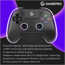 Купити Геймпад GamePro із зарядною станцією 2.4G/BT 5.1/USB (Switch/PS/PC/iOS/Android) RGB Black (GPS20BDOC - фото 2