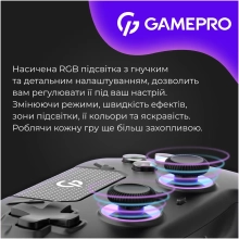 Купити Геймпад GamePro із зарядною станцією 2.4G/BT 5.1/USB (Switch/PS/PC/iOS/Android) RGB Black (GPS20BDOC - фото 3