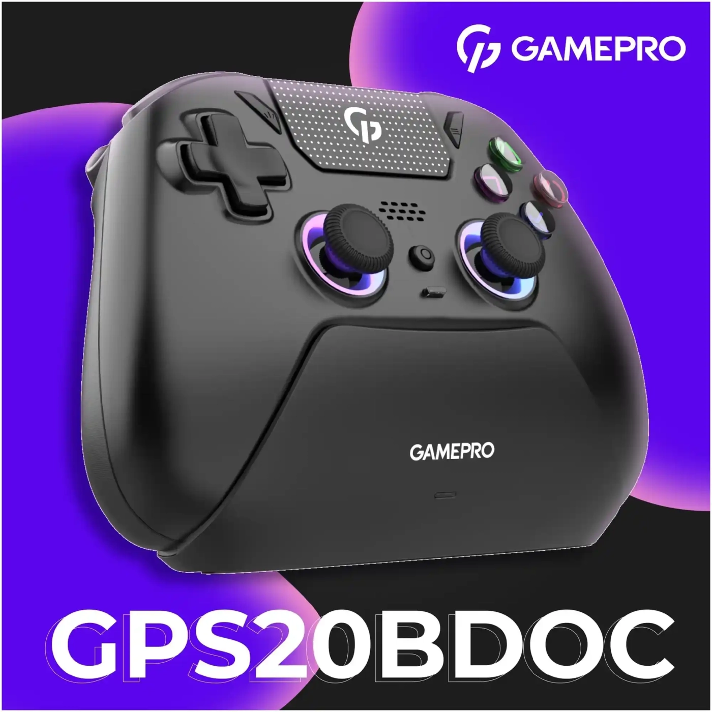 Купити Геймпад GamePro із зарядною станцією 2.4G/BT 5.1/USB (Switch/PS/PC/iOS/Android) RGB Black (GPS20BDOC - фото 16