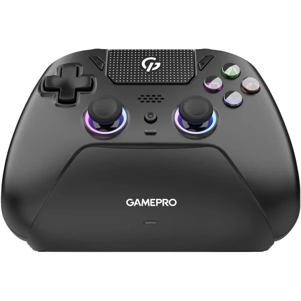 Купити Геймпад GamePro із зарядною станцією 2.4G/BT 5.1/USB (Switch/PS/PC/iOS/Android) RGB Black (GPS20BDOC - фото 1